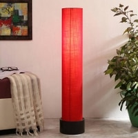 Ceyla Red Cotton Shade Floor Lamp