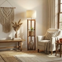 Triad Beige Jute Floor Lamp with Beige Jute Base