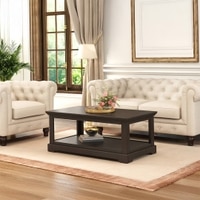 Alexandra Solid Wood Coffee Table in American Walnut Finish