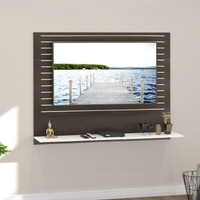 BLUEWUD Reyloye Standard Engineering Wood Wall Mount TV Entertainment Unit Set Top Box Stand/TV Cabinet Panel with Shelves for Books & D�cor Display Unit Bed Living Room Upto 50"(Wenge & White)