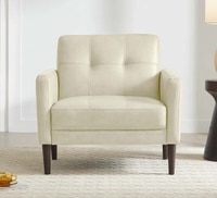 Clark PU Leather Armchair in Beige
