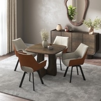 Aero Solid Wood 4 Seater Dining Table With Set of 2 Casey Dining Chair