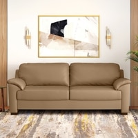 Farina 3 Seater Premium Italian Leather Sofa In Ecru