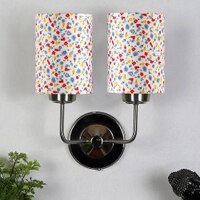 Rocco Dual Multicolor cotton shade wall mounted lamp with Steel Base