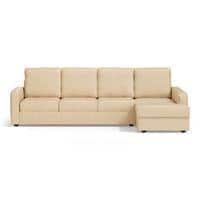 Apollo Sofa (Colour : Pearl, Cushion : Hard, Back Type : High Back, Seating Capacity : Right Aligned 3 Seater + Right Aligned Chaise + Ottoman)