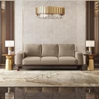 Granada Premium 3 Seater Fabric Sofa in Biscuit Velvet Colour