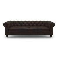 Winchester 3 Seater Leatherette Sofa in Chocolate Colour