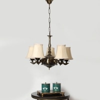 Devansh Gold Wall Mounted Lamp With Off-White Cotton Shade