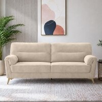 Osbert Velvet 3 Seater sofa in Beige color