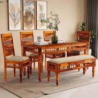 Reeves 6 Seater Dining Set with Bench