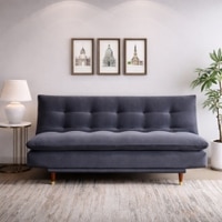 Della 3 Seater Sofa Cum Bed In Grey Colour