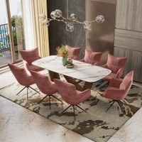 Paloma 8 Seater Pluto Spanish Ceramic Dining Table With Beck Dining Chairs