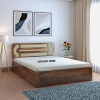 Seaside Escape Solid Wood Queen Size Box Storage Bed