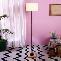 Drake White Cotton Shade Floor Lamp