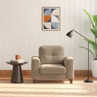 Verona Premium 1 Seater Fabric Sofa in Biscuit Velvet Colour