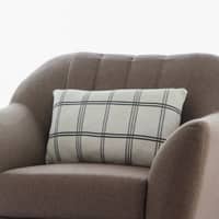 Windowpane Antique Grey  And Natural Pillow Cover 12X20 Inches