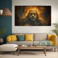 The Castle Decor Lord Shiva Wall Painting Wooden Framed 27x48 Inch (Style 18)