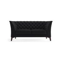 Weston 2 Seater Half Leather Sofa in Licorice Colour