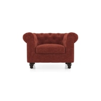 Winchester Essential 1 Seater Fabric Sofa In Dark Coral Colour
