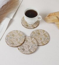 Floral Elegance Resin Coaster Set with Holder (Set of 4)