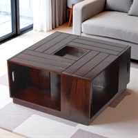 Wayne Sheesham Wood Coffee Table In Dark Walnut Finish