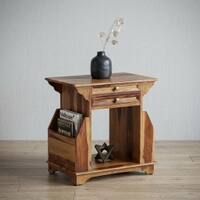 Anderby Sheesham Wood End Table in Rustic Teak Finish