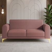 Veniza Velvet 2 Seater Sofa In Peech Colour