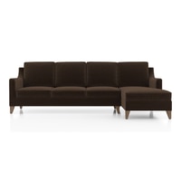 Abbey Sectional Sofa (Colour : Dark Earth, Cushion : Soft, Seater : Right Aligned 3 Seater + Right Aligned Chaise)