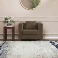 Windsor Premium 1 Seater Fabric Sofa in Truffle Beige Velvet Colour