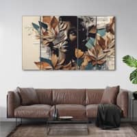 The Castle Decor Leafy Lady Modern Art Wall Art Set of 5 27x48 Inch