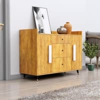 Hexa Red Multipurpose Storage Cabinet With 3 Drawer 2 Door in Giant Wood Colour