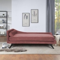 Euclid Velvet Chaise Launger in Pink Colour