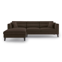 Lewis Sectional Sofa (Colour : Mocha, Cushion : Soft, Seater : Left Aligned 3 Seater + Left Aligned Chaise)