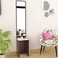 Alesti Engineered Wood Slim Dressing Table Full Length Mirror with Utility Shelf (Wenge & White)