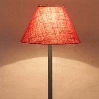 Mitchell Pink Natural Fiber Shade Floor Lamp with Black Iron Base