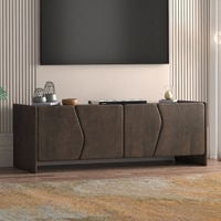 Koro Soild Wood TV Cabinet In Dark Chestnut Finish