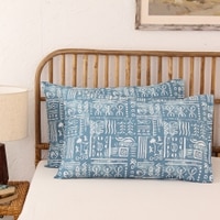 Gamathi Set Of 2 Pillow Covers with Light Blue colour
