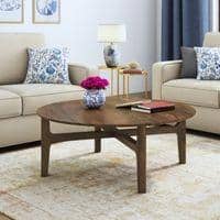 Cayman Wooden Top Coffee Table in Danish Walnut Finish