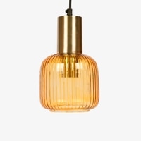 Chi Cluster Glass Hanging Lamp of 3 in Gold Finish