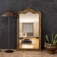Nefeli carved wooden antique mirror
