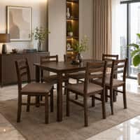 Seattle Starter Dining Set 1+6 (Rubberwood, Dark Cappuccino Finish)
