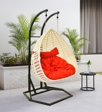 Zermatt Wicker Swing In White