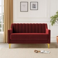 Fame Velvet 2 Seater Sofa in Maroon Colour