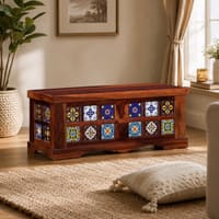 Rangrez Sheesham Wood Trunk in Honey Oak Finish