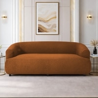 Morgen Boucle Fabric 3 Seater Sofa In Orange