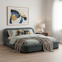 Casa Haven Relax Queen Size Bed in velvet With Engineered Hardwood Frame & Hydraulic Storage