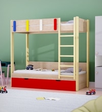 Pine Tree Single Size Bunk Bed In Oak Colour