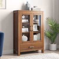 Carnegie Display Cabinet in Amber Walnut Finish