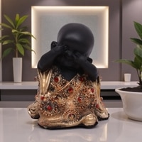 VEDAS Polyresin  Figurine in Black Colour