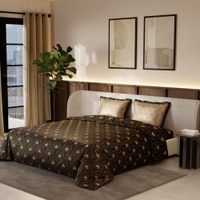 Stoa Paris Satin Comforter Set for King Size Bed 300TC Premium Bedding Midnight Glamour